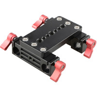 

CAMVATE Tripod Mount Base Plate with Dual 15mm Railblocks for DSLR Shoulder Mount Rig, Red Knobs