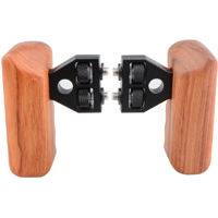 

CAMVATE Right and Left Wooden Handle Grip with Connector for DV Video Camera Cage