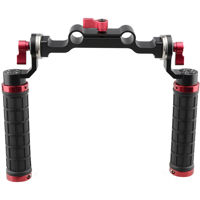 

CAMVATE Rubber Handle Rig & 15mm Rod Clamp with ARRI Rosette Adapter for DSLR Camera, Red Knob