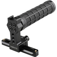 

CAMVATE Quick Release Black Rubber Grip Handle with 100mm NATO Rail, Black Wingnut