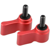 

CAMVATE M5 Male Threading Rotating Knob Adjustable Thumb Lever Screw, 13mm Long, Red, 2-Pack