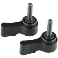 

CAMVATE M4 Male Threading Rotating Knob Adjustable Thumb Lever Screw, 15mm Long, Black, 2-Pack