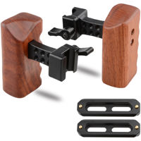 

CAMVATE Quick-Release Left and Right Wooden Handle Grip with Swat Rail Clamp and 2.8" Safety Rails, Rosewood