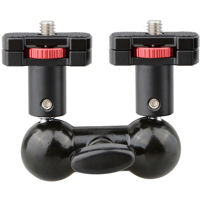 

CAMVATE 360 Degree Rotating Double Ball Head Micro Rod Mount with 1/4"-20 Lock Nuts for Monitor LED Light Microphone