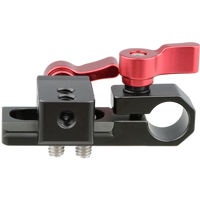 

CAMVATE Single 15mm Rod Clamp with NATO Clamp for GH5, 5DMarkIII Rig, Red Wingnut