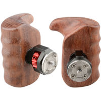 

CAMVATE Left and Right Hand Wooden Handle Grip with Two ARRI Rosette Mounts for Select DV and DSLR Camera Cages