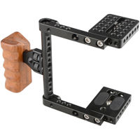 

CAMVATE Camera Cage with Right-Side Wood Handle for Select DSLRs