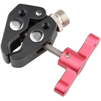 

CAMVATE Super Clamp Crab Pliers Clip with 1/4"-20 to 5/8"-27 Screw for Microphone, Red T-Handle