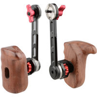 

CAMVATE Left and Right Hand Wooden Handle Grip with NATO Rail Rosette Extension Arm