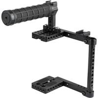 

CAMVATE Camera Cage with Rubber Top Handle and 2x Shoe Mounts for Select DSLRs Cameras