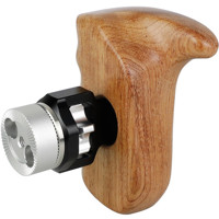 

CAMVATE Right Side Wooden Handle Grip with Arri Rosette and Dual 1/4"-20 Mount
