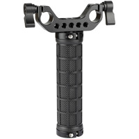 

CAMVATE Rubber Hand Grip with Dual Rod Clamp for Handheld Camera Stabilizer, Black Knob
