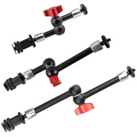 

CAMVATE Triple Articulating Magic Arms with Shoe Mount, 7", 9" & 11", Red Knob