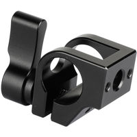 

CAMVATE Universal 15mm Single Rod Clamp with 1/4" Mount for Camera Cage, Black Knob