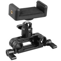 

CAMVATE 15mm Rod Clamp Adapter with Adjustable Cellphone Clip and 1/4"-20 Ball Head Mount, 4 Lbs Capacity