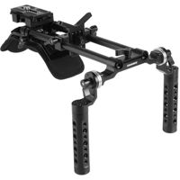 

CAMVATE Shoulder Mount Dual Handgrip Kit with Manfrotto-Style QR Plate and Lens Support for DSLR Camera / DV Camcorder