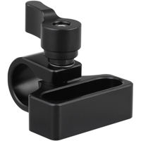 

CAMVATE Flexible 15mm Single Rod Clamp Adapter with 1/4"-20 Mounting Groove, Black Knob