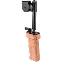 

CAMVATE Wood Handgrip with Built-in Ball Head Connection and Adjustable Rosette 15mm Rod Clamp