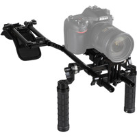 

CAMVATE Shoulder Mount Dual Rosette Handgrip Kit with Manfrotto-Style QR Plate and 15mm Rod System for DSLR Camera / DV Camcorder