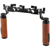 

CAMVATE Rosette-Style Leather Handgrips with 15mm and 19mm Dual-Port Rod Clamp