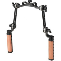 

CAMVATE ARRI Style Rosette Wood Hand Grips with 15mm Rail Rod Clamp Adapter for DSLR Camera Shoulder Mount Rig, Pair