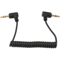 

CAMVATE Right-Angle 3.5mm TRS Coiled Cable for DSLRs, Camcorders & Recorders