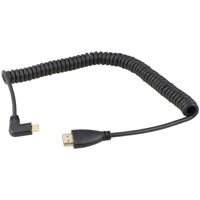 

CAMVATE Right-Angle Mini HDMI to HDMI Coiled Cable, 12" to 79"