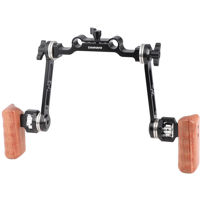 

CAMVATE Dual Wooden Handgrip with Adjustable ARRI Rosette Extension Arm, 15mm Railblock & Allen Key for DLSR Camera Shoulder Rig