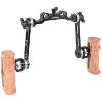 

CAMVATE Dual Wooden Handle with Adjustable ARRI Rosette Extension Arm, 15mm Railblock & 2x Allen Key for DLSR Camera Shoulder Rig