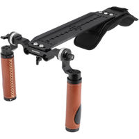 

CAMVATE Handheld Shoulder Mount Rig with 12" ARRI Dovetail Bridge Plate & Dual Rosette Handgrip for DSLR Camera/DV Camcorder