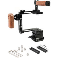 

CAMVATE Adjustable Half Cage Kit with Manfrotto Quick Release Plate, 15mm Railblock Base & Wooden Handgrip