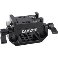 

CAMVATE Manfrotto Quick Release Adapter Baseplate with 15mm Dual Rod Clamp Base for DSLR Camera Cage Kit