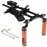 

CAMVATE Pro Shoulder Mount Rig with Manfrotto QR Baseplate & Dual Rosette Handgrip for DSLR Camera/DV Camcorder