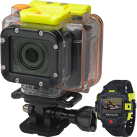 

Coleman Conquest2 1080p at 60fps HD Waterproof Wi-Fi Camera Kit, Includes Color LCD Remote Control Watch, Waterproof Housing, Handlebar Mount, Flat Mount