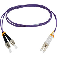 

Camplex 32.8' OM4 10/40/100G Multimode Duplex LC to ST Fiber Optic Patch Cable, Purple