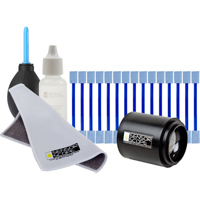 

Delkin Devices SensorScope System DSLR First Aid Travel Kit, Includes SensorScope Inspection Device, SensorBulb Air Blower, 0.25 oz. Bottle of SensorSolution Cleaning Fluid, 15x 16mm SensorSafe Cleaning Wands, Cleaning Cloth