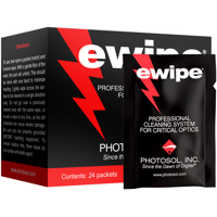 

Photographic Solutions "E Wipe" Cleaning Pads, 25 Packets per Box for Wiping Delicate Surfaces, CDs, Scanners, Mirrors, etc.