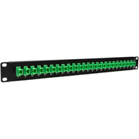 

Camplex 24-Port Patch Panel 1RU Preloaded with SC APC Simplex Singlemode Adapters, Green