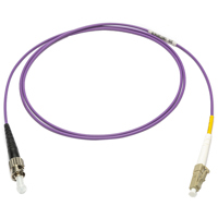 

Camplex 16.4' OM4 50/125 10/40/100G Multimode Simplex ST to LC Armored Fiber Patch Cable, Purple