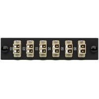 

Camplex CMX-MP12LCM 6 Port LC Duplex 50/62.5 Multimode Fiber Adapter Plate Module with Phosphor Bronze Connectors
