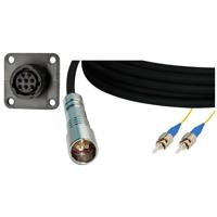 

Camplex LEMO PUW to Duplex ST Fiber & 8-Pin AMP Reverse Gender Chassis Mount In-Line Fiber Optic Breakout Cable, 35'