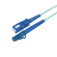 

Camplex 196.85' OM3 50/125 Multimode Simplex LC to SC Fiber Optic Patch Cable, 10-Gigabit Applications, Aqua