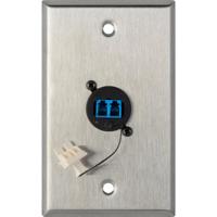 

Camplex 1-Gang Stainless Steel Wall Plate with Duplex LC Singlemode Fiber Optic Connector