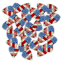

ChromaCast USA Flag Graphic Dura Picks, Light (0.60mm), Medium (0.73mm) & Heavy (0.88m) Gauge, 30 Pack