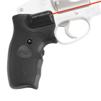 

Crimson Trace Extended Rubber Overmold Red Lasergrip Set with Front Activation for the Smith & Wesson J-Frame Series Revolvers with Round Butt.