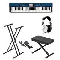 Casio PX-560 Privia 88-Key Portable Digital Stage Piano, Bundle with H&A Monitor Headphones & H&A Keyboard Stand Ben