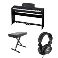 Casio PX-770 Privia 88-Key Digital Console Piano, Black, Bundle with H&A Monitor Headphones & H&A Keyboard Stand Ben