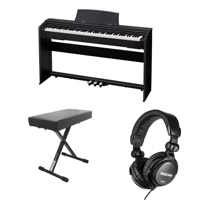 

Casio PX-770 Privia 88-Key Digital Console Piano, Black, Bundle with H&A Monitor Headphones & H&A Keyboard Stand Bench Pedal