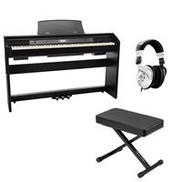 Casio PX-780 Privia 88-Key Digital Console Piano, Black, Bundle with H&A Monitor Headphones & H&A Keyboard Stand Ben