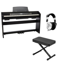 

Casio PX-780 Privia 88-Key Digital Console Piano, Black, Bundle with H&A Monitor Headphones & H&A Keyboard Stand Bench Pedal